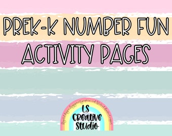 Number fun activity pages for PreK-Kindergarten | school review workbook | homeshool assignments