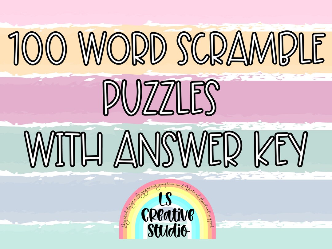 Word Scramble Puzzles for Kids With Answer Key | Printable Puzzle ...