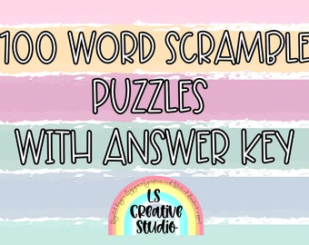 Word scramble puzzles for kids with answer key | printable puzzle worksheets | brain games for kids