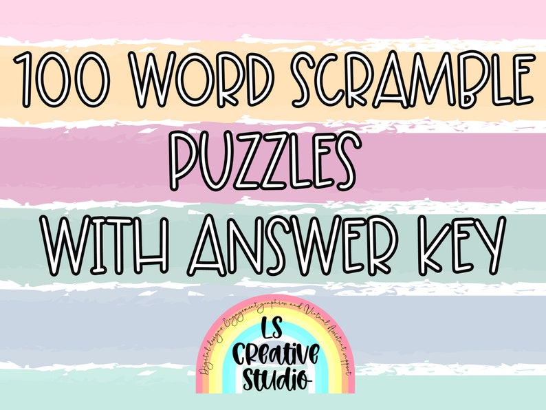 Word scramble puzzles for kids with answer key printable puzzle worksheets brain games for kids image 1