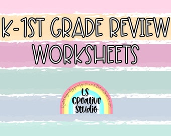 Kindergarten to 1st grade review workbook | summer review worksheets | printable worksheets for elementary kids | homeschool assignments