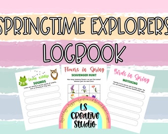 Springtime Explorers Logbook | Fun Spring Activities for Kids | Spring printables for kids