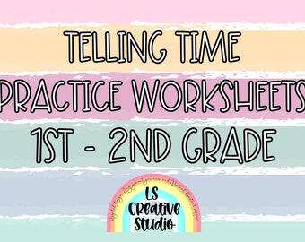 Time practice worksheets for 1st and 2nd graders | time-telling review workbook | summer review worksheet | homeschool assignments