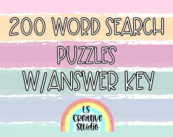 Word Search puzzle worksheets w/answer key | brain games for adults | printable word games