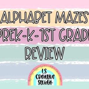 PreK-K-1st grade alphabet maze review pages | printable mazes for kids | summer review workbook | homeschool worksheets