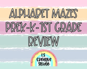 PreK-K-1st grade alphabet maze review pages | printable mazes for kids | summer review workbook | homeschool worksheets
