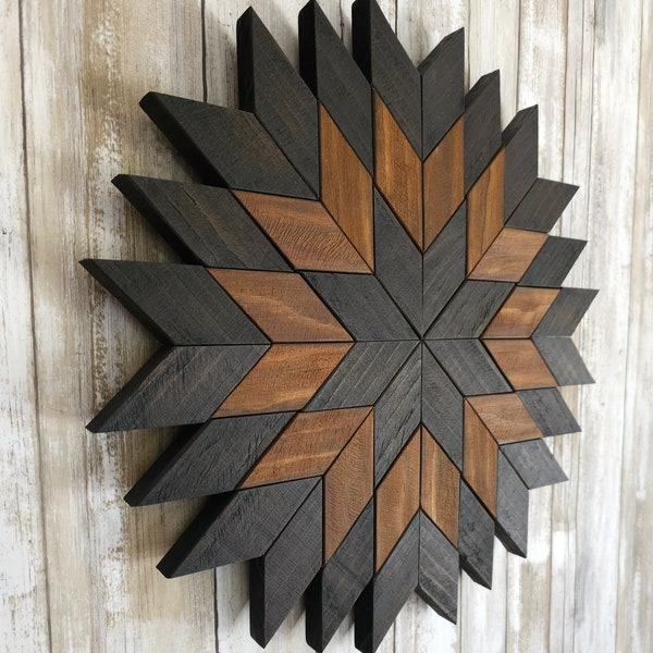 Farmhouse Decor- Distressed Wood Wall Art- Rustic Barn Quilt- Wood Wall Decor- Rustic Wall Decor- Rustic Home Decor- Geometric Wood Wall Art