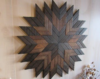 Reclaimed Wood Wall Art- Barn Quilt- Farmhouse Decor- Wood Wall Decor- Rustic Wall Decor- Rustic Home Decor- Geometric Wood Wall Art
