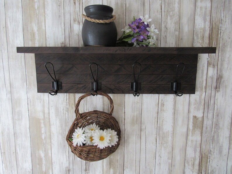 Rustic Coat Rack Wall MountFarmhouse Coat Rack With Etsy