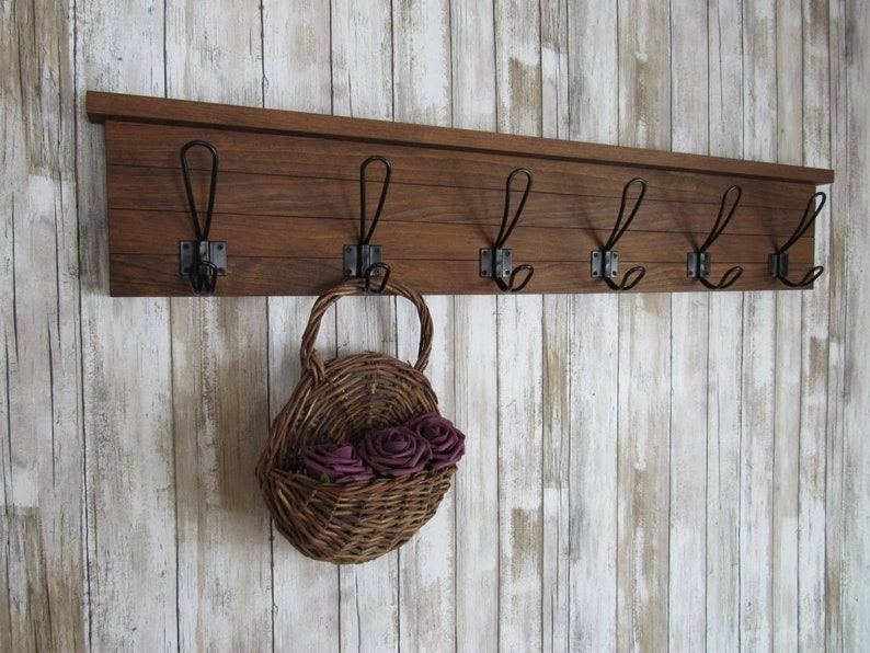 Rustic Coat Rack Wall Mountfarmhouse Coat Rackfarmhouse Etsy
