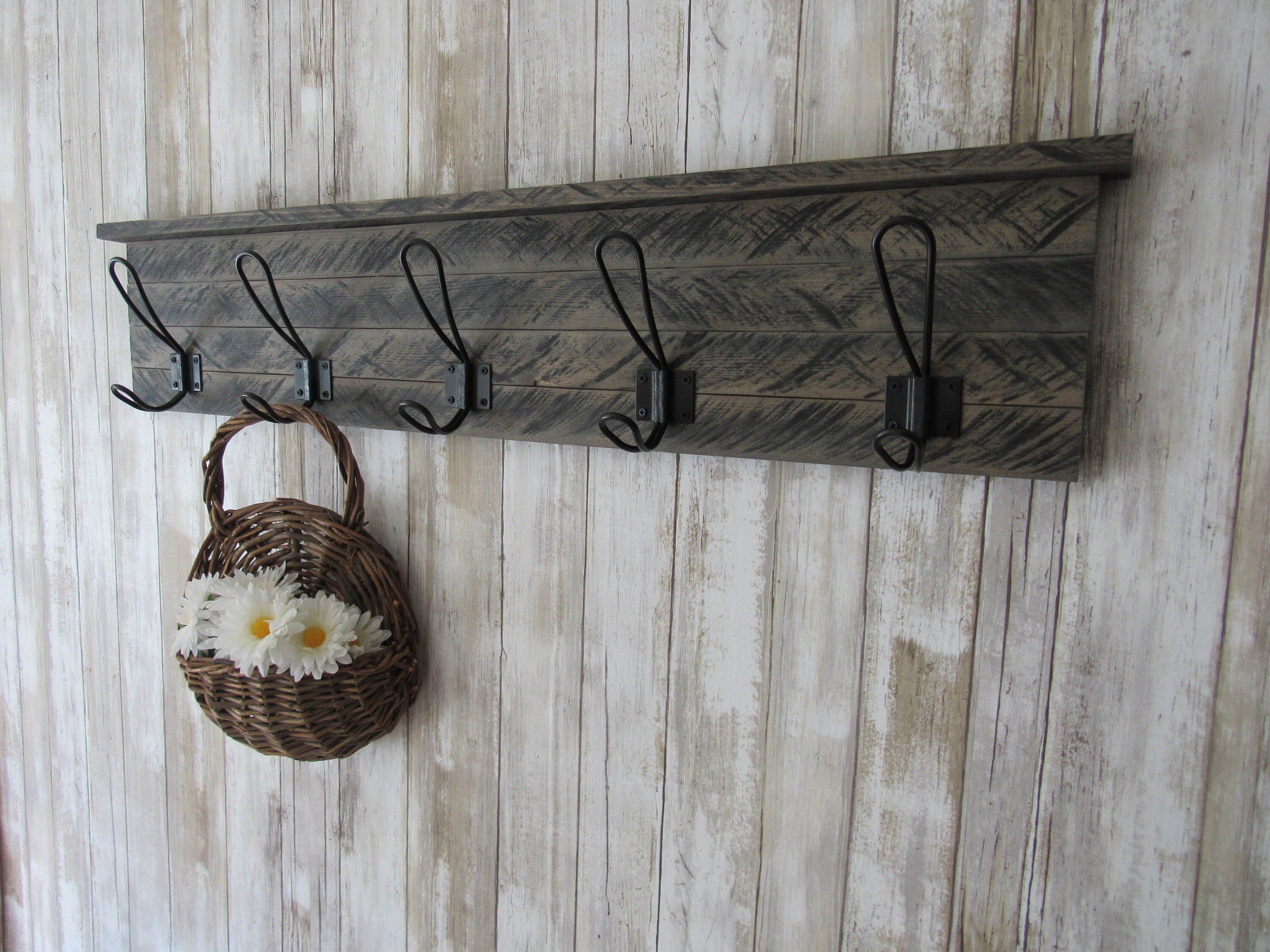 Rustic Coat Rack Wall MountFarmhouse Coat RackFarmhouse Etsy