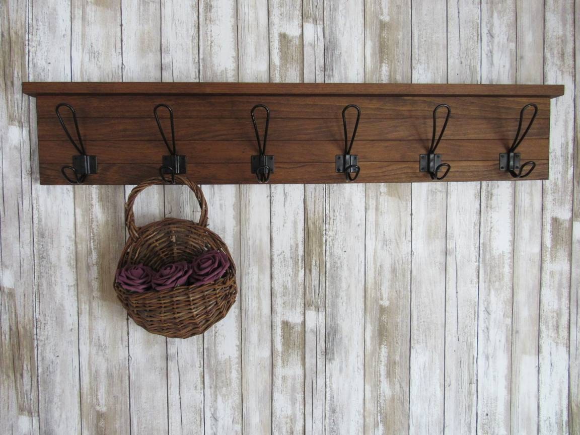 Rustic Coat Rack Wall Mountfarmhouse Coat Rackfarmhouse Etsy