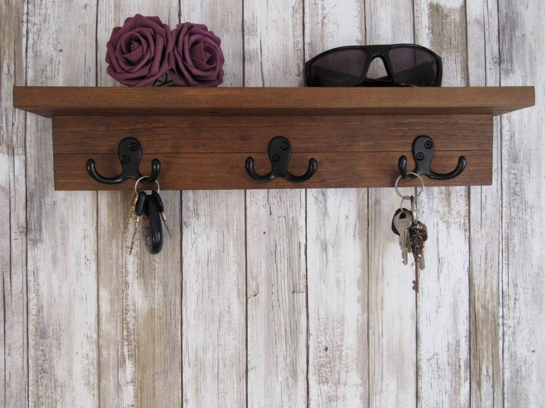 Rustic Key Holderkey Organizerrustic Wood Coat Rack Wall Mount
