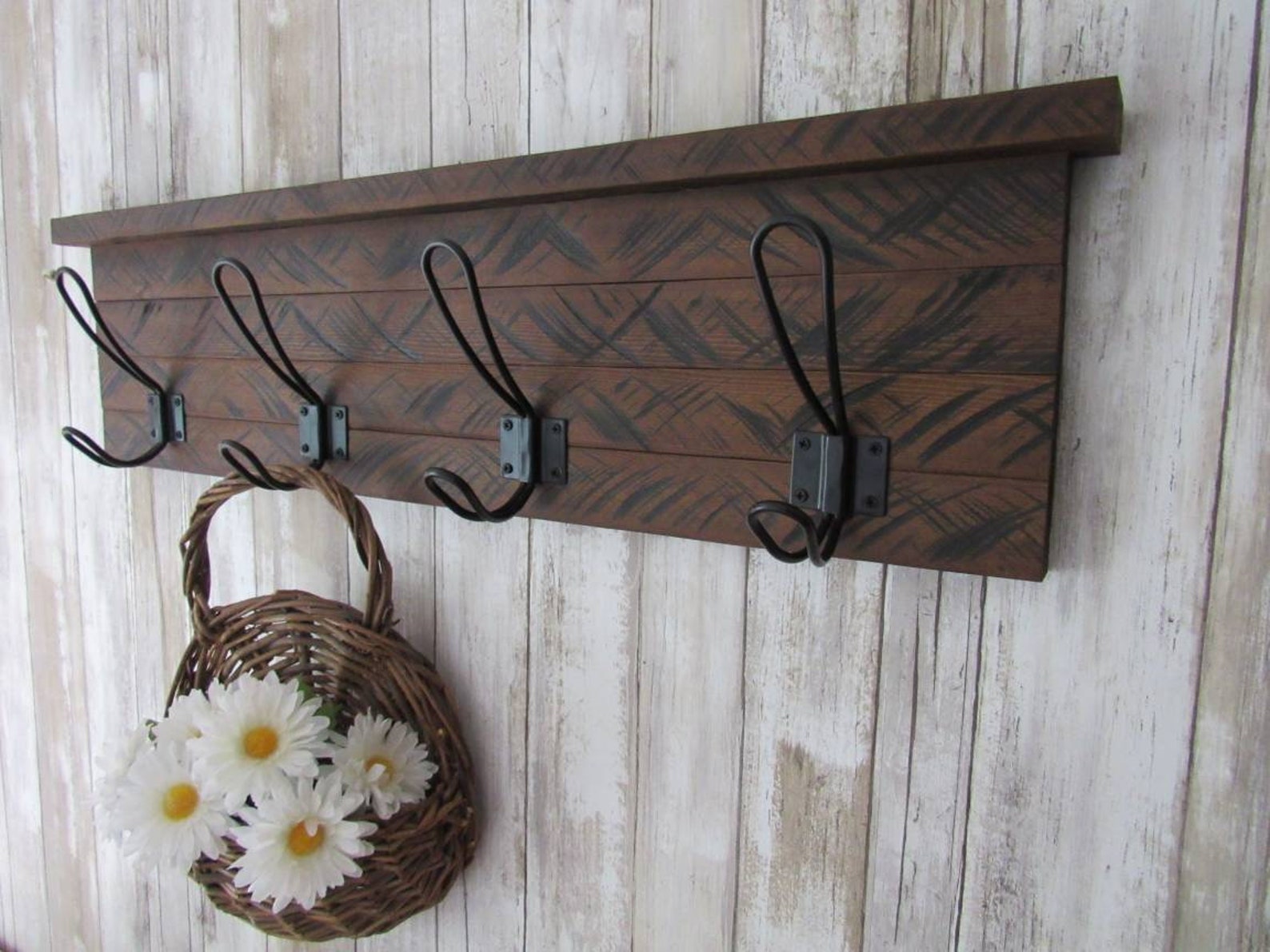 Rustic Coat Rack Wall MountFarmhouse Coat RackFarmhouse Etsy