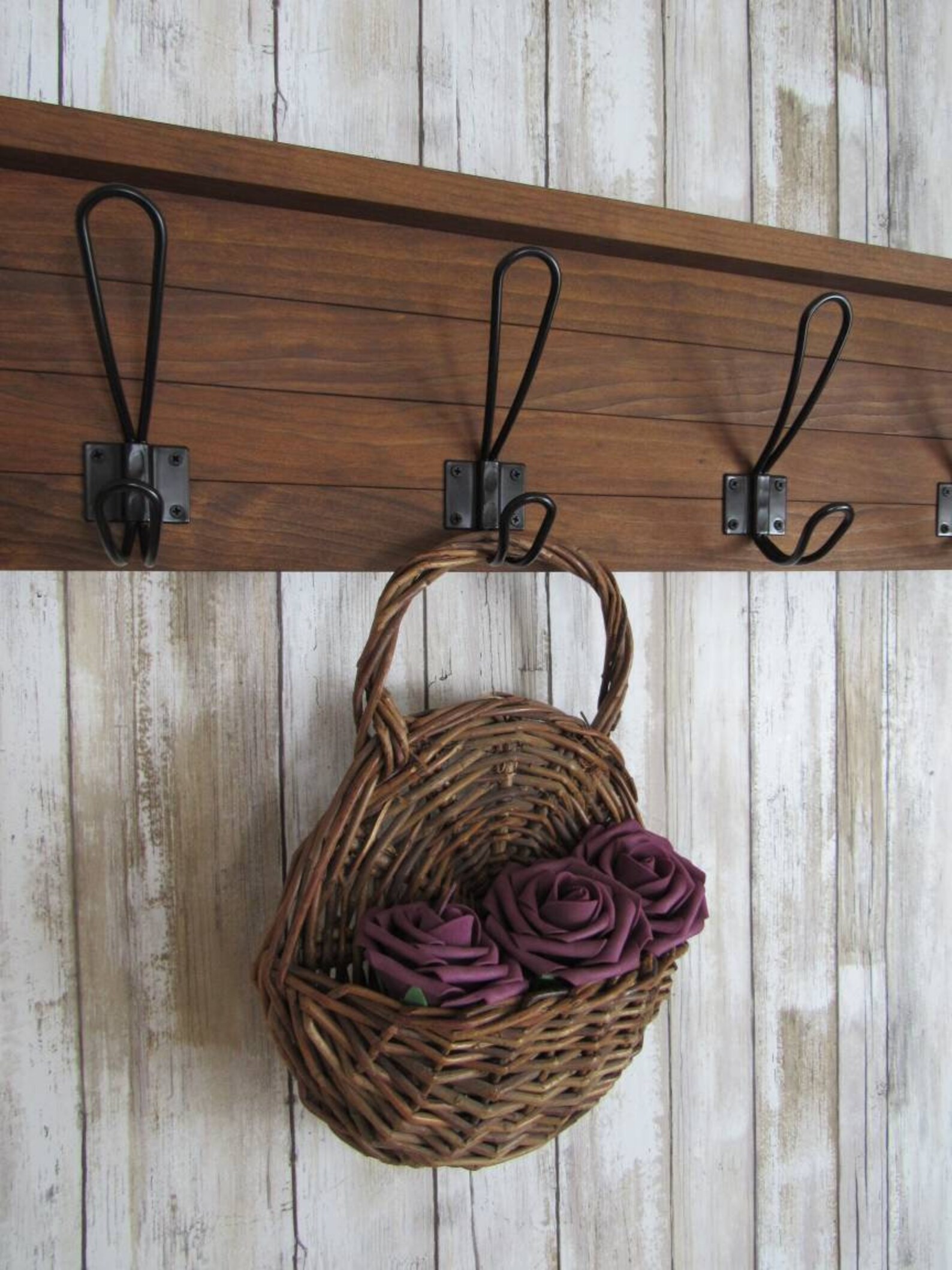 Rustic Coat Rack Wall Mountfarmhouse Coat Rackfarmhouse Etsy