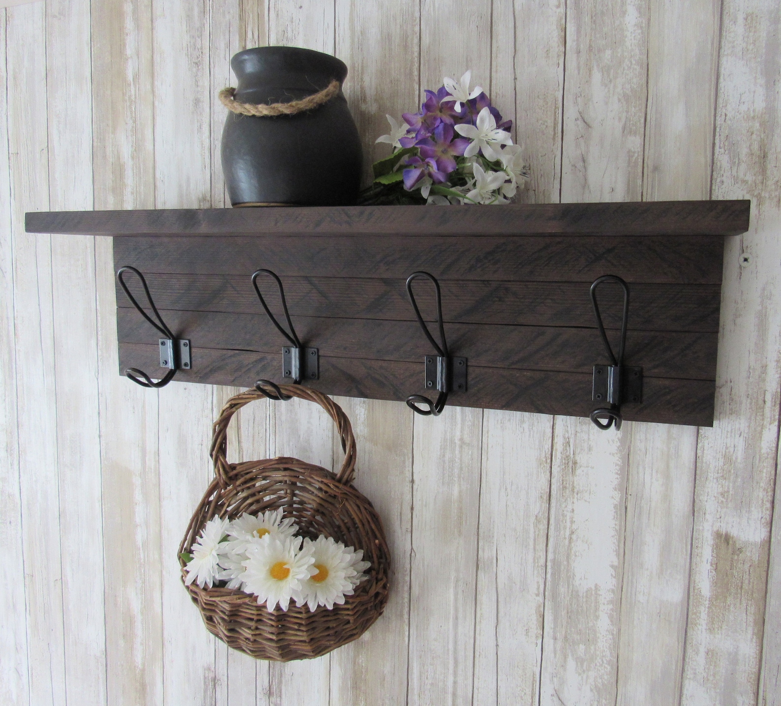 Rustic Coat Rack Wall MountFarmhouse Coat Rack With Etsy