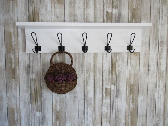 Farmhouse coat rack with shelf hot sale