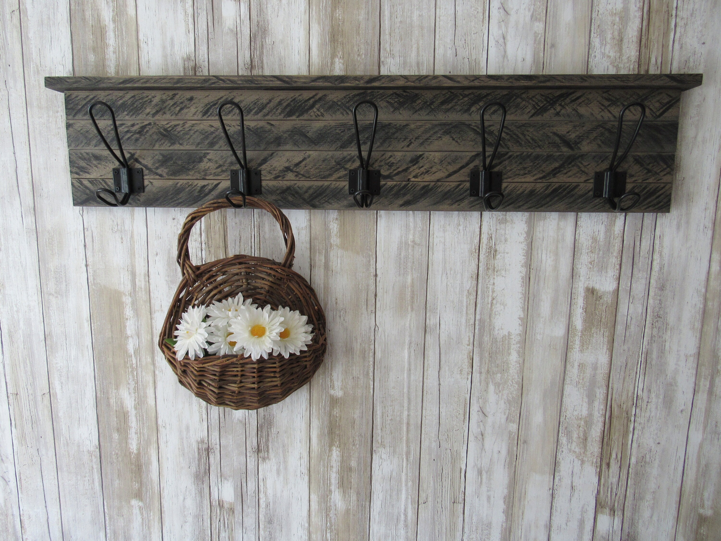 Rustic Coat Rack Wall MountFarmhouse Coat RackFarmhouse Etsy
