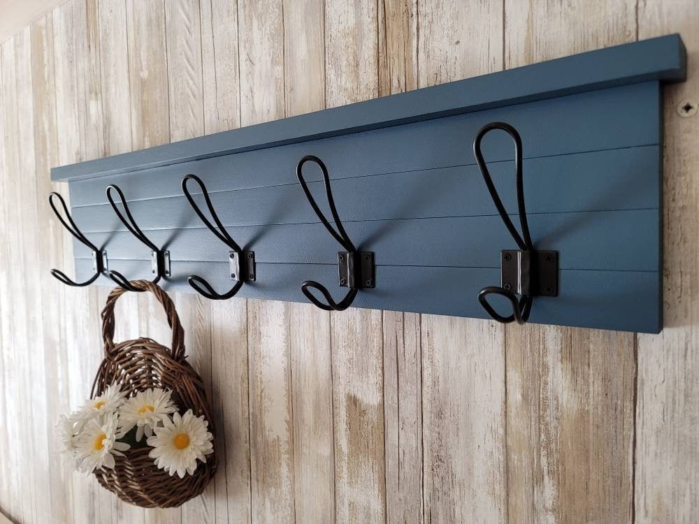 Coastal Wood Coat RackRustic Coat Rack Wall MountFarmhouse Etsy