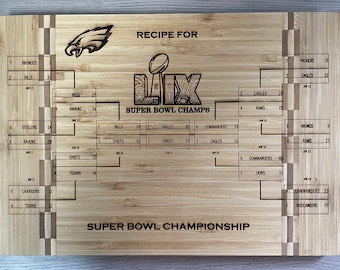 2025 Eagles Large Cutting Board Super Bowl LIX Champions