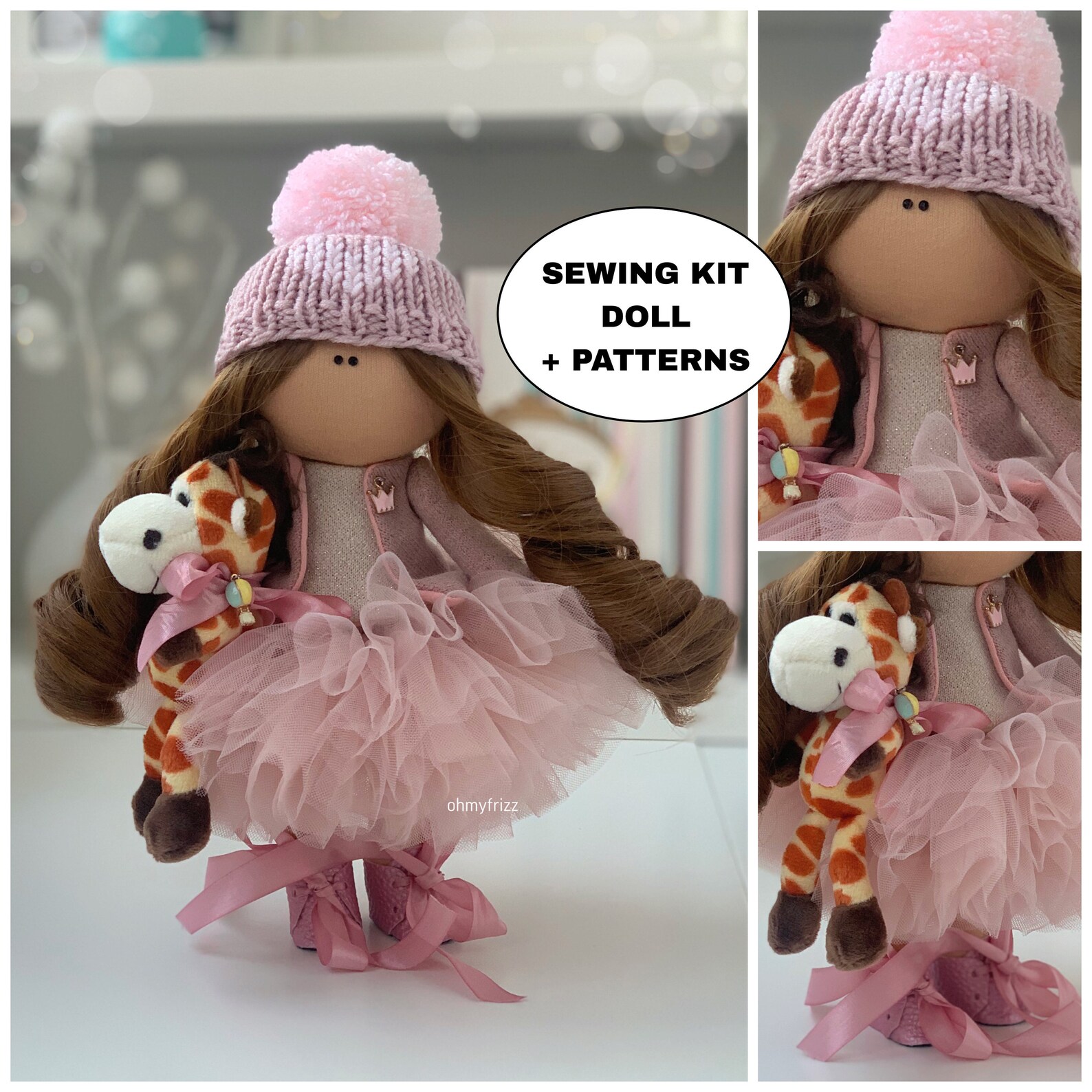 Sewing kits dolls Tilda. Doll set with a giraffe. Handmade Etsy
