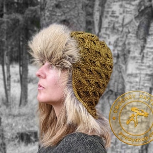 Crochet Trapper Hat Pattern | Faux Fur Lined Winter DIY PDF | Poppy Shop
