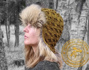 TRAPPER HAT CROCHET Pattern | Trapper Hat | Trapper Hat Pattern | Crochet Trapper Hat | Ear Flap Hat Pattern | Poppy Shop
