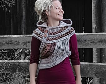 Crochet Hooded Cowl Pattern: The Oracle Vest (PDF Download)