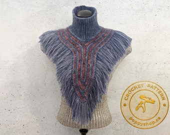 CROCHET COWL PATTERN | harlow cowl pattern | bandana cowl pattern | triangle cowl | crochet  cowl pattern pdf | Poppy Shop