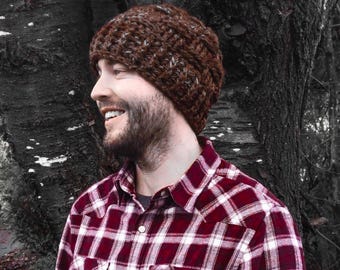 Crochet Men's Toque Pattern: Super Bulky Beanie Hat (PDF Download)