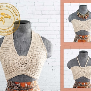3 WAY BRALETTE PATTERN |  Crochet Bralette Pattern | Crochet Halter Pattern | Crochet Top Pattern | Crochet Pattern | Poppy Shop