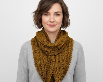 Crochet Infinity Scarf Pattern: Lightweight Picot Stitch Design (PDF Download)