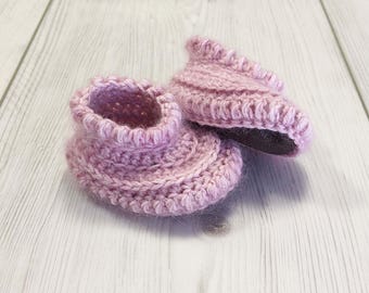 Padrão de botinhas de crochê para bebês com sola de couro: tamanhos de 0 a 24 meses (download em PDF)