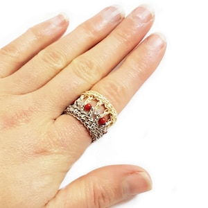 Crochet Ring Pattern: Beaded, Metallic Thread Design (PDF Download)