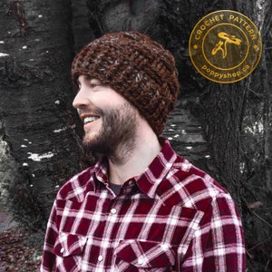 Brickwork Men&#39;s Toque Crochet Pattern: Super Bulky Beanie (PDF Pattern)