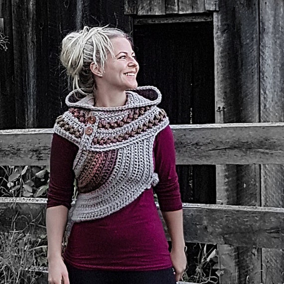 CROCHET HOODED COWL Pattern Crochet 