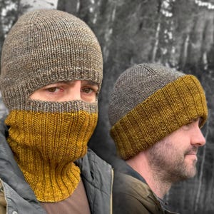 Convertible Knit Balaclava Hat Pattern: 2-in-1 Beanie Ski Mask (PDF Download)