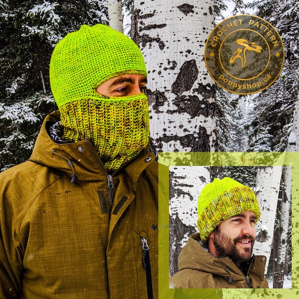 CROCHET BALACLAVA Pattern | balaclava pattern | hat pattern | 2 in 1 balaclava pattern | 2 in 1 crochet pattern | balaclava | Poppy Shop