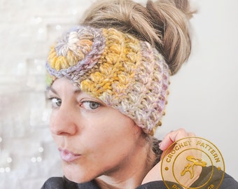 EARWARMER PATTERN | crochet earwarmer pattern | crochet headband pattern | earwarmer headband | Poppy Shop