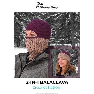 2-in-1 Balaclava crochet pattern cover