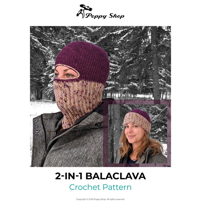 2-in-1 Balaclava crochet pattern cover