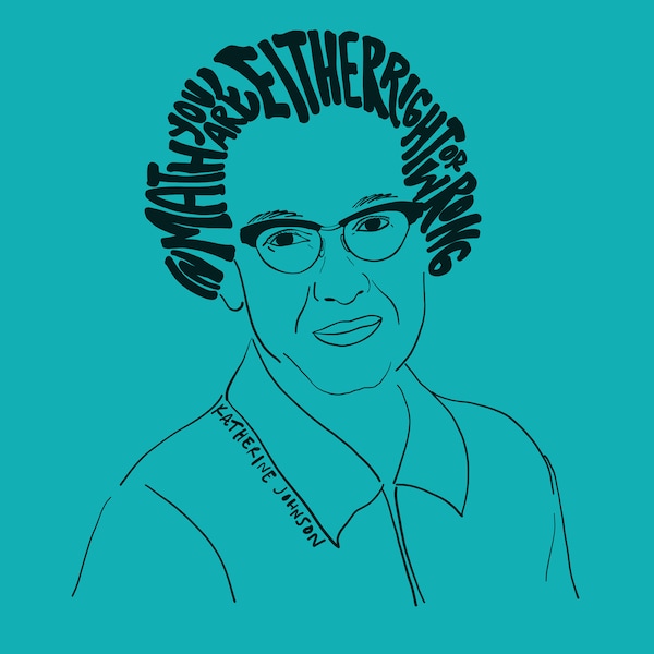 Katherine Johnson Inspiring Black Female Leaders, Feminist Wall Art, Classroom Art