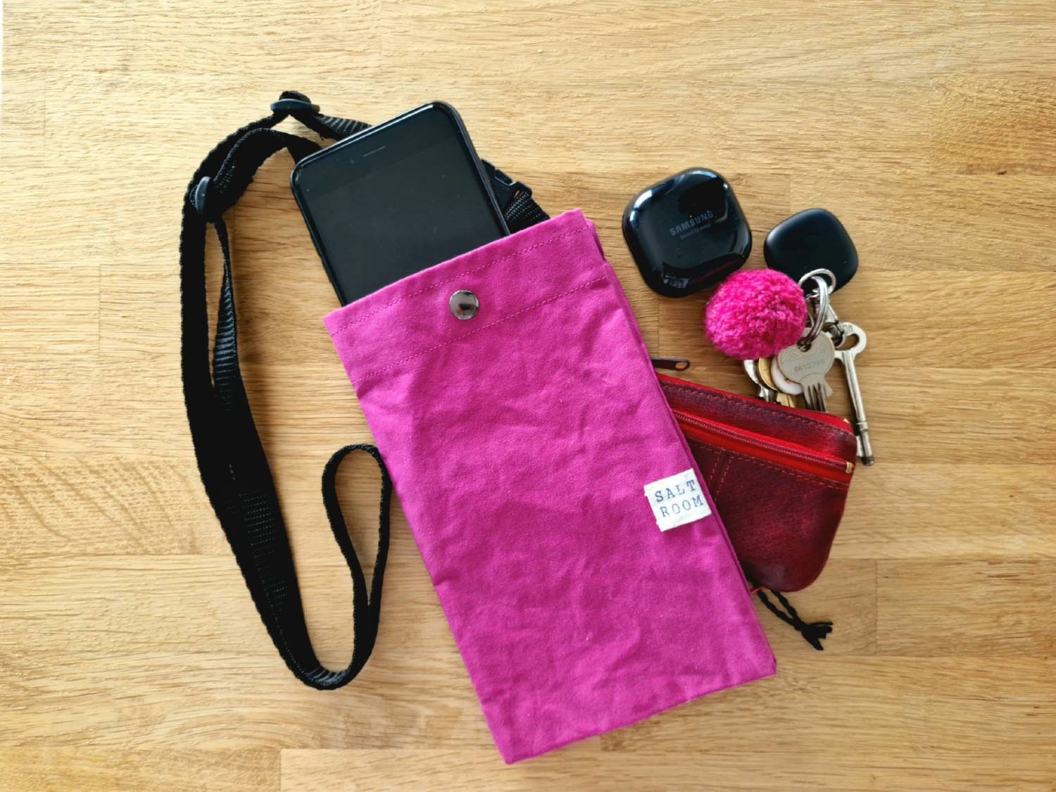 RYE Dry Wax / Oilskin Canvas Phone Bag Waterresistant, Phone Pouch