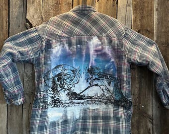 Silver City Customs 1 of 1 “Smoke On The Horizon” Handpainted/Printed Flannel #1