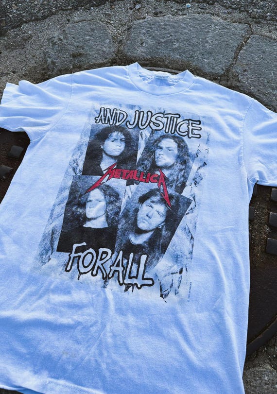 1988 Original Metallica “and Justice for All” White Tour T