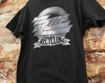 Vintage 1990 ZZ Top Recycler World Tour Black Concert T Shirt Unisex XL