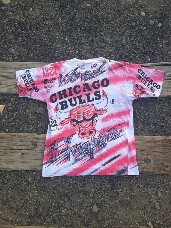 1991 Chicago Bulls NBA Finals Magic Johnson All Over Print - Etsy
