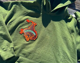 Silver City Customs “Neon Cowboy” Army Green Max Weight Hoodie (XL)