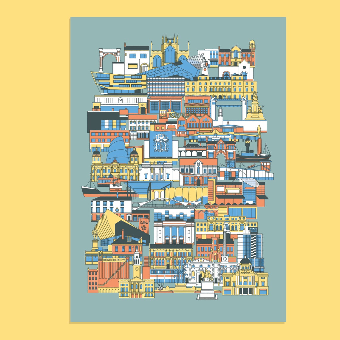 Hull Buildings Art Print, Kingston Upon Hull Landmarks 2nd Ed Etsy