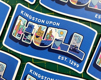 Kingston Upon Hull Wavy Fridge Magnet